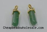 NGP5034 8*30mm sticks green aventurine pendants wholesale