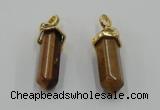 NGP5041 8*30mm sticks yellow tiger eye pendants wholesale