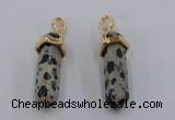 NGP5045 8*30mm sticks dalmatian gemstone pendants wholesale