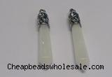 NGP5414 10*65mm sticks white jade gemstone pendants wholesale