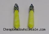 NGP5417 10*65mm sticks lemon jade gemstone pendants wholesale