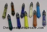 NGP5433 10*65mm sticks mixed gemstone pendants wholesale