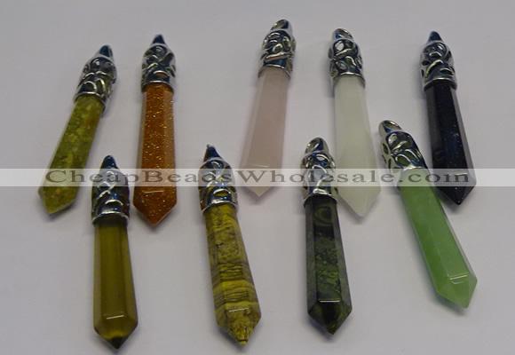 NGP5434 10*65mm sticks mixed gemstone pendants wholesale