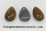 NGP5506 30*50mm flat teardrop agate gemstone pendants