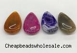 NGP5517 30*50mm flat teardrop agate gemstone pendants