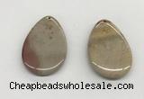 NGP5520 35*50mm flat teardrop ocean jasper pendants wholesale