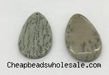 NGP5524 30*50mm - 35*55mm flat teardrop jasper pendants