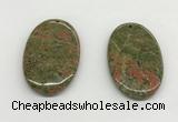 NGP5532 35*55mm oval unakite gemstone pendants wholesale