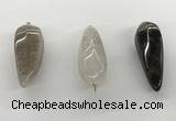 NGP5542 14*40mm - 23*58mm teardrop smoky quartz pendants