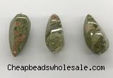 NGP5555 14*40mm - 23*58mm teardrop unakite gemstone pendants