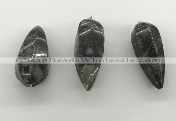 NGP5557 14*40mm - 23*58mm teardrop grey opal pendants