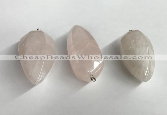 NGP5566 18*40mm - 23*58mm teardrop rose quartz pendants