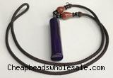 NGP5704 Agate tube pendant with nylon cord necklace