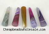 NGP5721 14*55mm cone agate gemstone pendants wholesale