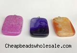 NGP5728 30*40mm rectangle agate pendants wholesale