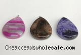 NGP5732 30*40mm flat teardrop agate pendants wholesale