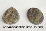 NGP5748 30*40mm flat teardrop rainforest agate pendants