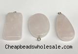 NGP5763 20*40mm - 25*35mm freefrom rose quartz pendants