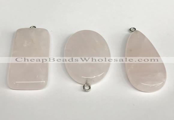 NGP5763 20*40mm - 25*35mm freefrom rose quartz pendants