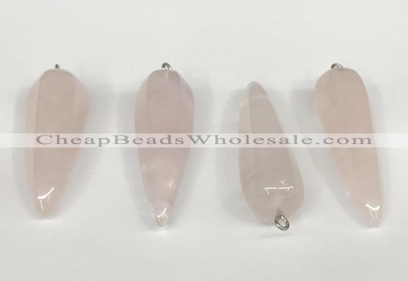 NGP5766 14*50mm teardrop rose quartz pendants wholesale