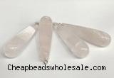 NGP5767 14*40mm - 15*55mm teardrop rose quartz pendants wholesale