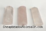 NGP5769 18*55mm - 20*58mm flat tube rose quartz pendants wholesale