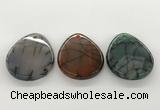 NGP5785 35*45mm flat teardrop agate pendants wholesale