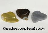 NGP5804 40*50mm heart agate gemstone pendants wholesale