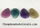 NGP5817 30*50mm flat teardrop agate gemstone pendants wholesale