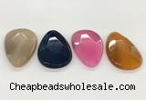 NGP5821 32*50mm faceted oval agate gemstone pendants wholesale