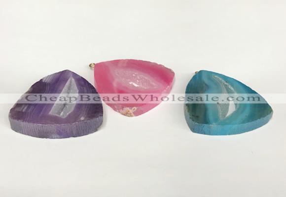 NGP5824 45*45mm triangle agate gemstone pendants wholesale