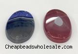 NGP5826 35*55mm faceted oval agate gemstone pendants wholesale