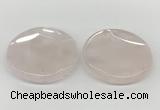 NGP5844 50mm flat round rose quartz pendants wholesale