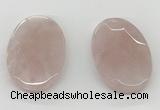 NGP5845 35*55mm faceted oval rose quartz pendants wholesale