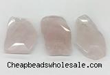 NGP5848 35*50mm - 50*70mm faceted freeform rose quartz slab pendants