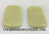 NGP5864 35*55mm rectangle lemon jade pendants wholesale