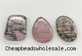 NGP5868 30*50mm freeform rhodonite pendants wholesale