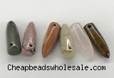 NGP5876 12*38mm cone mixed gemstone pendants wholesale