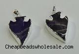 NGP6006 22*30mm - 25*35mm arrowhead amethyst pendants