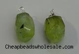 NGP6014 18*30mm - 22*35mm freeform green rutilated quartz pendants