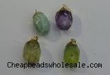 NGP6025 18*30mm - 22*35mm freeform mixed gemstone pendants