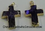 NGP6038 30*40mm - 35*45mm cross amethyst pendants