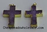 NGP6042 30*40mm - 35*45mm cross amethyst pendants