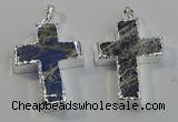 NGP6049 30*40mm - 35*45mm cross labradorite pendants