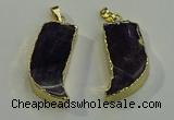 NGP6054 15*40mm - 18*45mm horn amethyst pendants