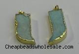 NGP6055 15*40mm - 18*45mm horn amazonite pendants