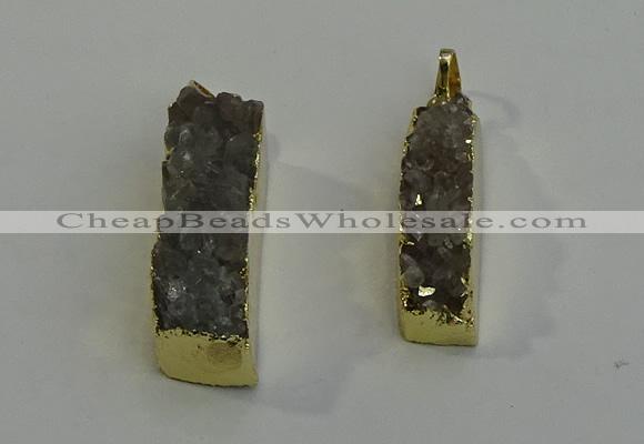 NGP6061 10*35mm - 10*40mm rectangle druzy agate pendants