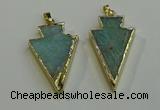 NGP6066 20*40mm - 25*45mm arrowhead amazonite pendants