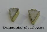 NGP6073 20*25mm - 25*35mm triangle druzy quartz pendants