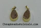 NGP6079 15*25mm – 18*30mm flat teardrop druzy agate pendants